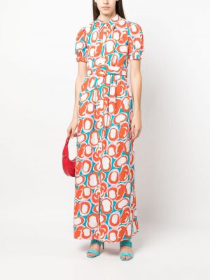 Sukienka długa bawełniana z nadrukiem w abstrakcyjne wzory Dvf Diane Von Furstenberg