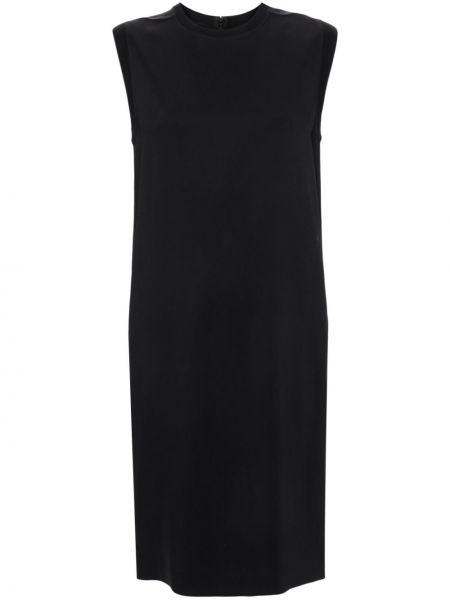 Midi haljina s okruglim izrezom od krep Toteme crna