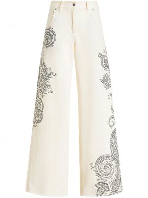 Jeans con stampa paisley baggy Etro bianco