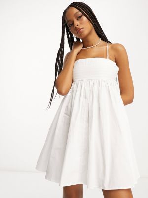 Хлопковое платье мини Asos белое