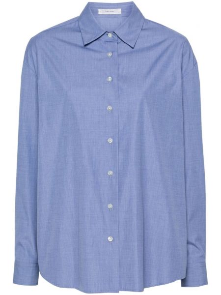 Bavlnená košeľa The Row modrá