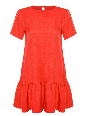 Fonott mini ruha Trendyol narancsszínű
