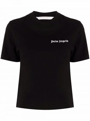 Βαμβακερή μπλούζα με σχέδιο Palm Angels μαύρο