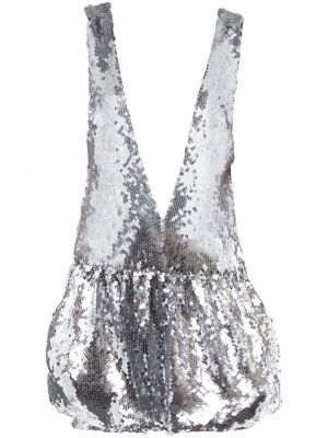 Sukienka koktajlowa z cekinami 16arlington srebrna