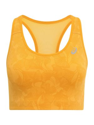 Jednofarebná športová podprsenka z polyesteru Asics - žltá