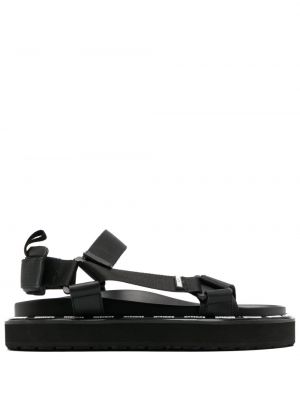 Sandále s potlačou s otvorenou pätou Moschino čierna
