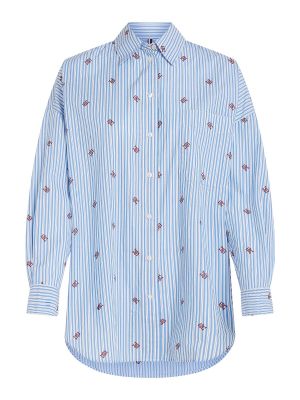 Oversized ριγέ πουκάμισο Tommy Hilfiger μπλε