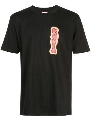 Koszulka z nadrukiem z okrągłym dekoltem Supreme czarna