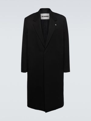 Vlnený kabát Jil Sander čierna