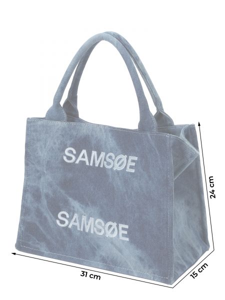Geantă shopper Samsøe Samsøe albastru