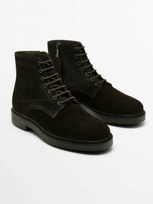 Ботинки на шнуровке Massimo Dutti коричневые
