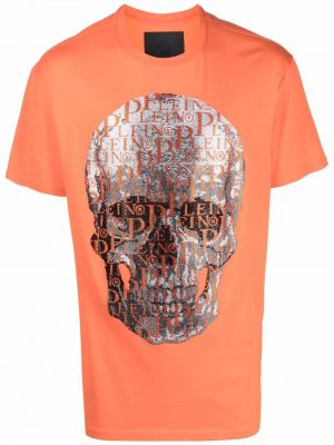 Тениска с мъниста Philipp Plein оранжево