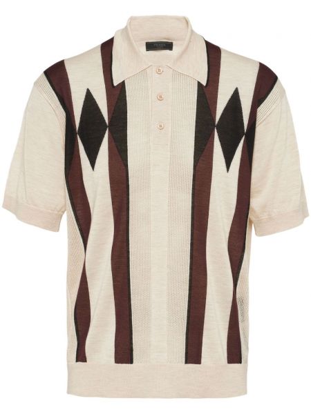 Polo majica od kašmira sa argyle uzorkom Prada