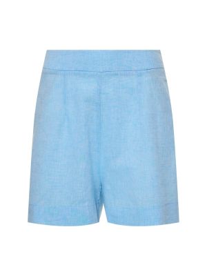 Leinen high waist shorts Ermanno Scervino himmelblau