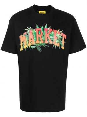 T-shirt con stampa Market nero