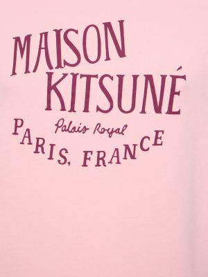 Памучен суитчър Maison Kitsuné розово