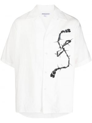 Риза с принт Jordanluca бяло