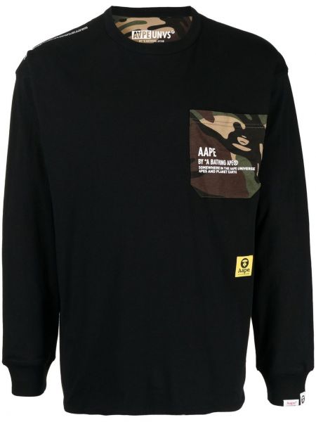 T-shirt med fickor Aape By *a Bathing Ape® svart