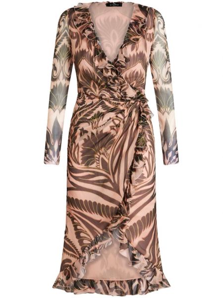 Копринена рокля с принт Etro