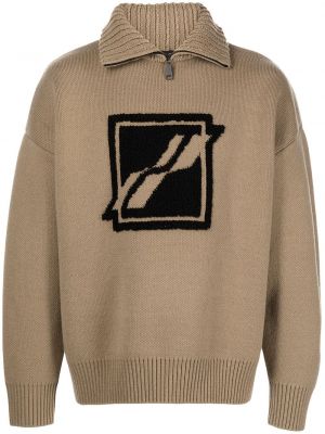 Sweter We11done brązowy
