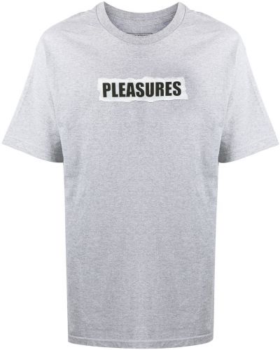 Camiseta con estampado Pleasures gris