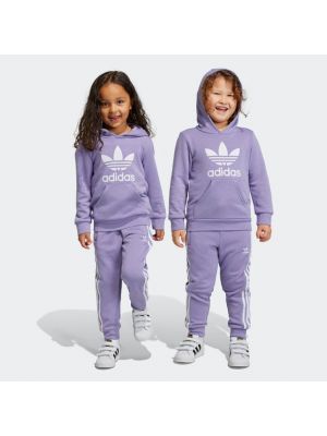 Hoodie en coton Adidas violet