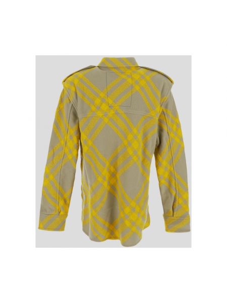 Camisa de lana a cuadros Burberry amarillo