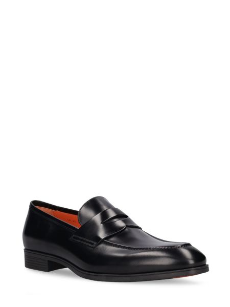 Pantofi loafer din piele Santoni negru