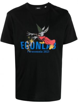 Bavlněné tričko s potiskem Egonlab černé