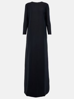 Robe longue en laine en soie The Row noir