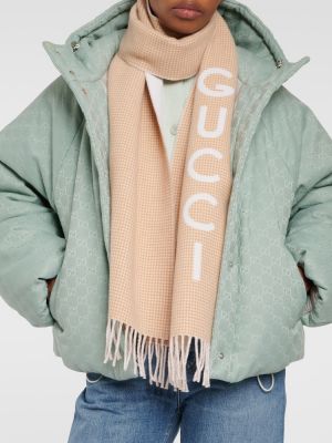 Žakárový kašmírový vlnený šál Gucci