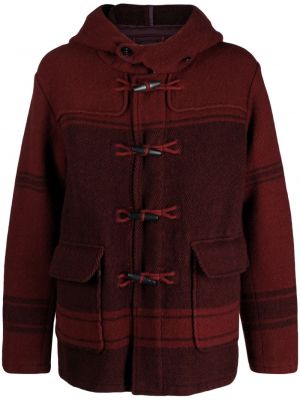 Kostkovaný vlněný kabát C.p. Company červený