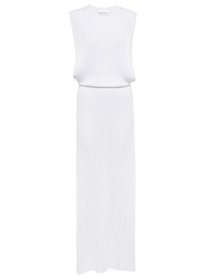 Льняное платье макси в полоску Chloã©, белое