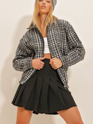 Bomber jakna Trend Alaçatı Stili črna