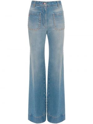 Voľné džínsy s cvočkami Victoria Beckham modrá