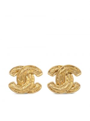 Prošiveni naušnice Chanel Pre-owned zlatna