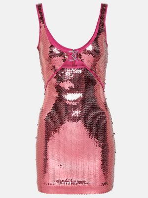 Mini robe à paillettes David Koma rose