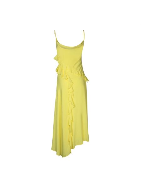 Sukienka midi z falbankami Msgm żółta