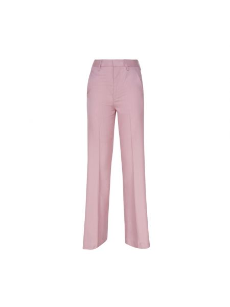 Szerokie spodnie bawełniane Dondup różowe