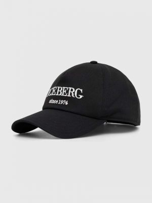 Czarna czapka z daszkiem bawełniana Iceberg