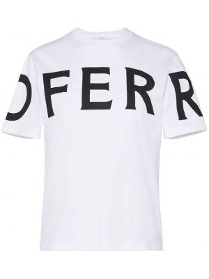 Pamučna majica s printom Ferragamo bijela