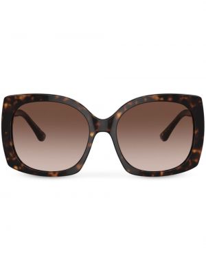 Oversize слънчеви очила със сърца Dolce & Gabbana Eyewear кафяво