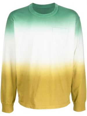 Rund hals bomull sweatshirt Sacai hvit