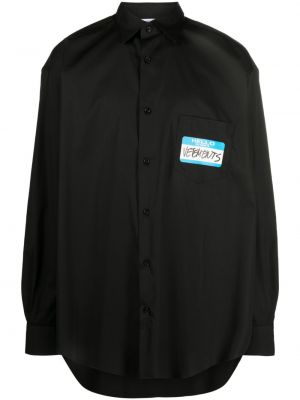 Bombažna srajca Vetements črna