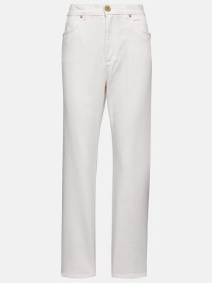 Jeans a vita alta Balmain bianco