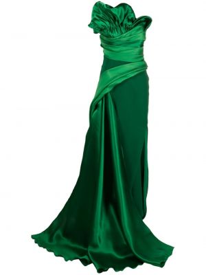 Koktel haljina s draperijom Gaby Charbachy zelena