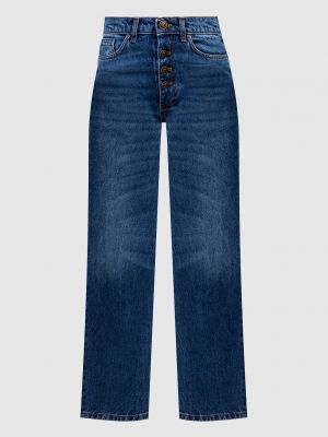 Прямі джинси з потертостями Twinset сині