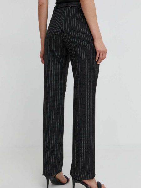 Jednobarevné kalhoty s vysokým pasem Versace Jeans Couture černé