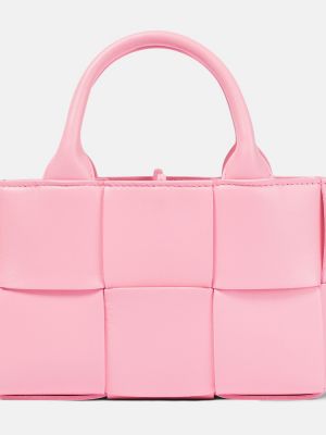 Bőr bőr bevásárlótáska Bottega Veneta rózsaszín
