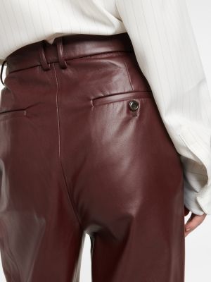 Kožené rovné nohavice z ekologickej kože The Frankie Shop čierna